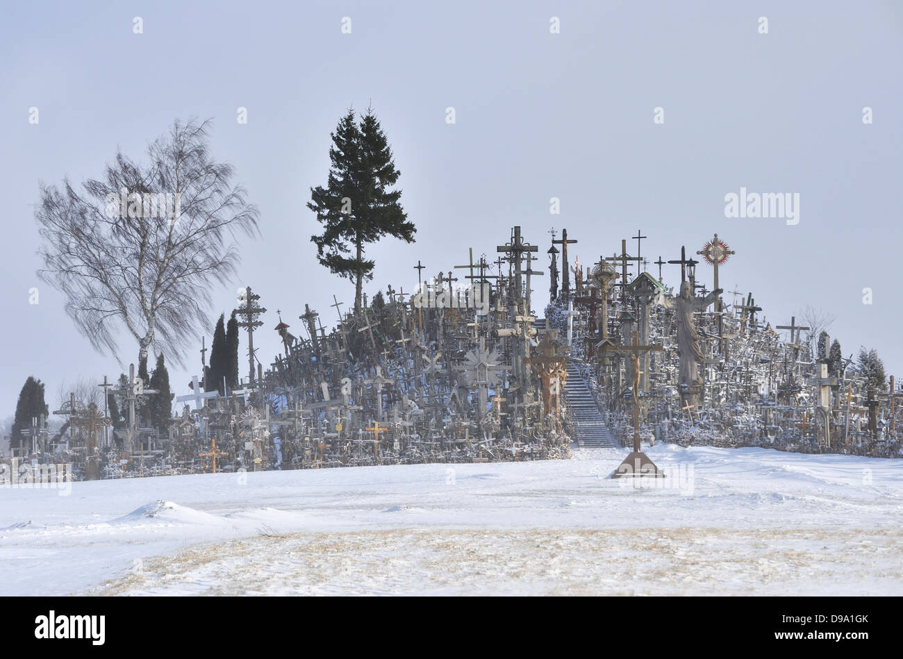 Colline des Croix (Kryziu Kalnas) près de Vilnius, Lituanie Banque D'Images