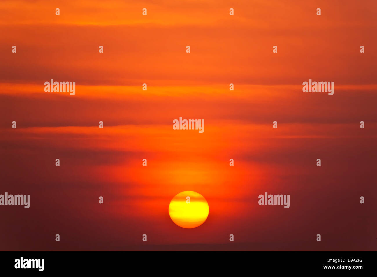 Coucher et au lever du soleil avec aucun autre élément visible dans l'image. Étonnamment rares qu'un stock photo. Banque D'Images