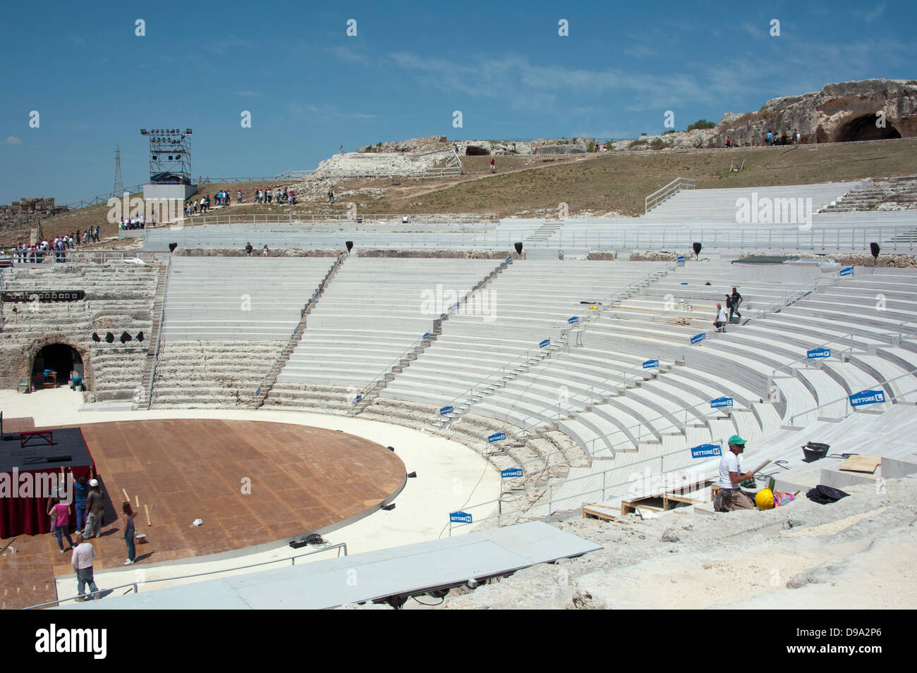 Théâtre grec, Syracuse, Sicile, Italie , Griechisches Theater, Syracuse, Sicile, Italie, Siracuse, Archaeologischer Park Le Bnpae Banque D'Images