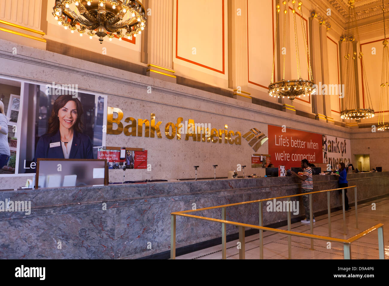 L'intérieur de la banque d'Amérique, Washington DC Banque D'Images