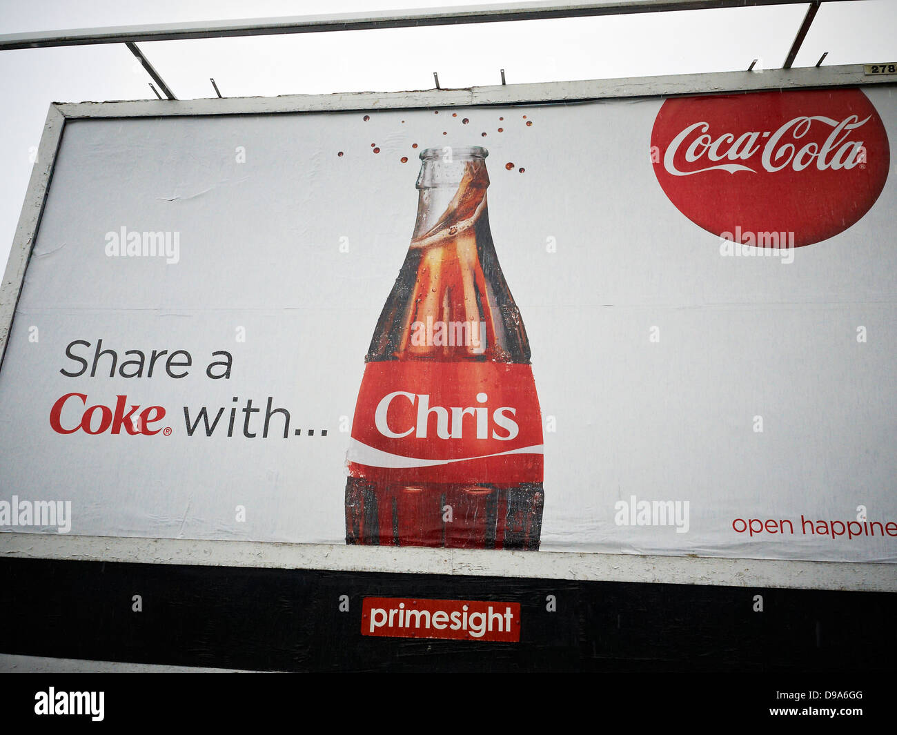 Publicité Coca Cola avec votre nom Banque D'Images