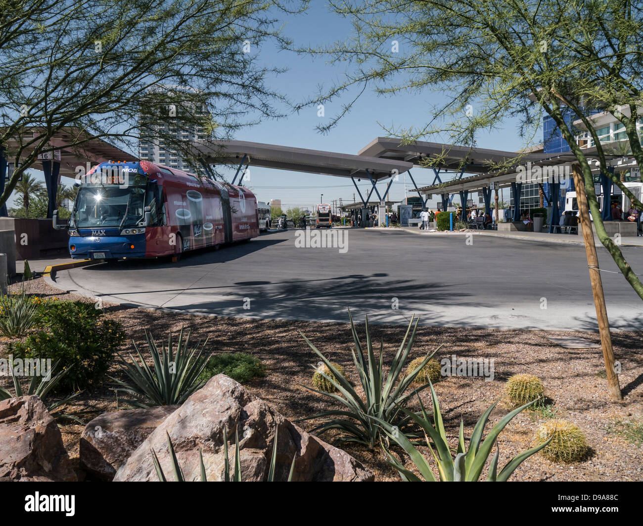 LAS VEGAS, NEVADA, Etats-Unis - 04 JUIN 2013: Bus à Bonneville Transit Centre, Las Vegas, Nevada Banque D'Images