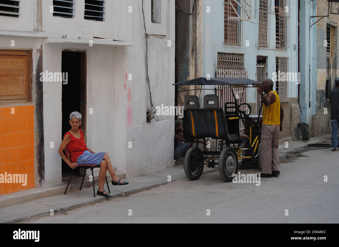 Les cubains dans l'embrasure Banque D'Images