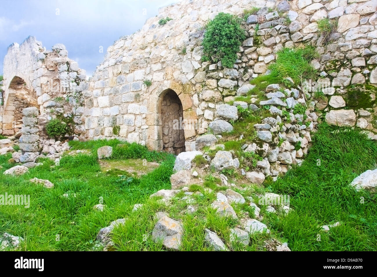 Ruines de la forteresse des Croisés en Israël Banque D'Images