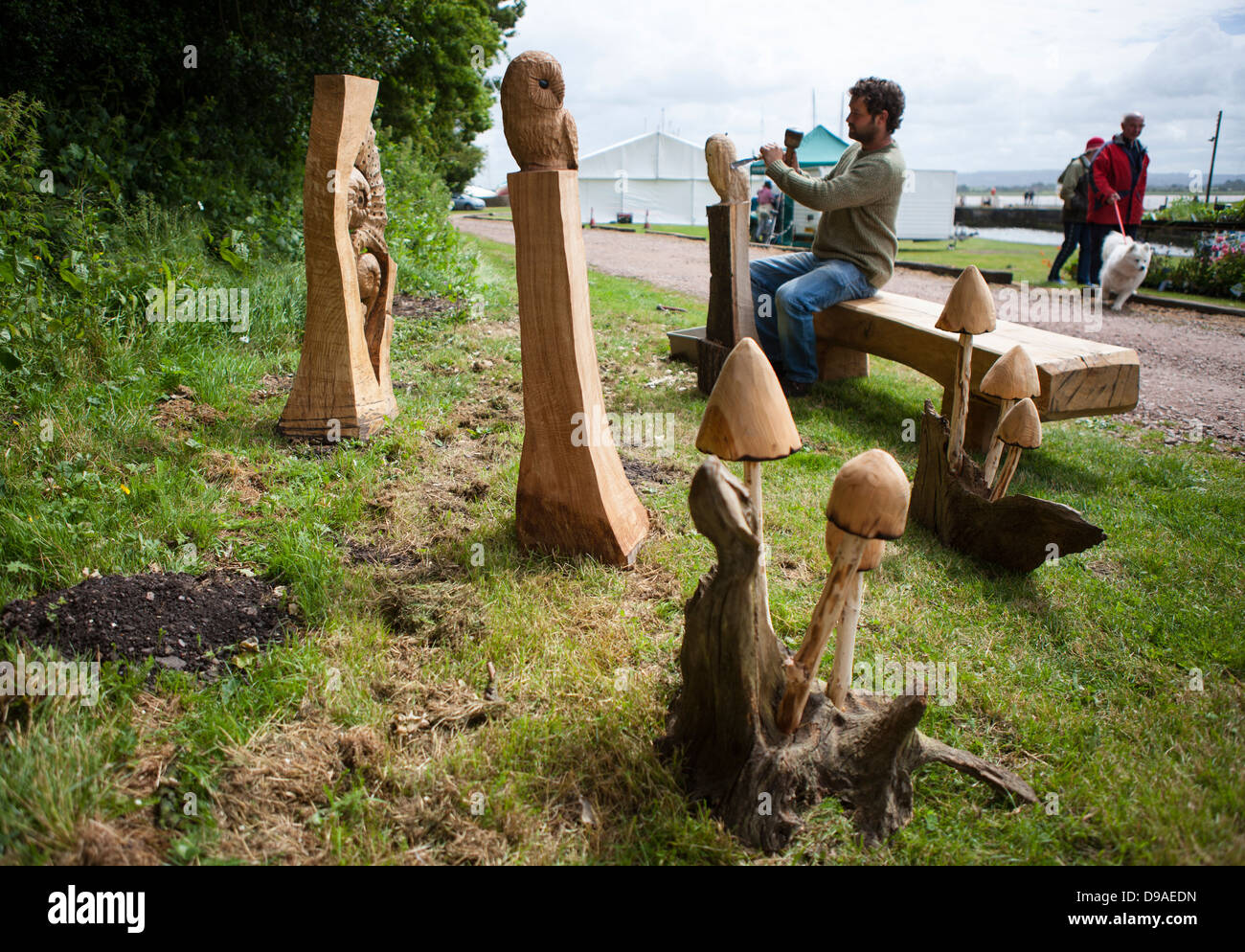 Sculpture en bois de Rob Griffiths Banque D'Images