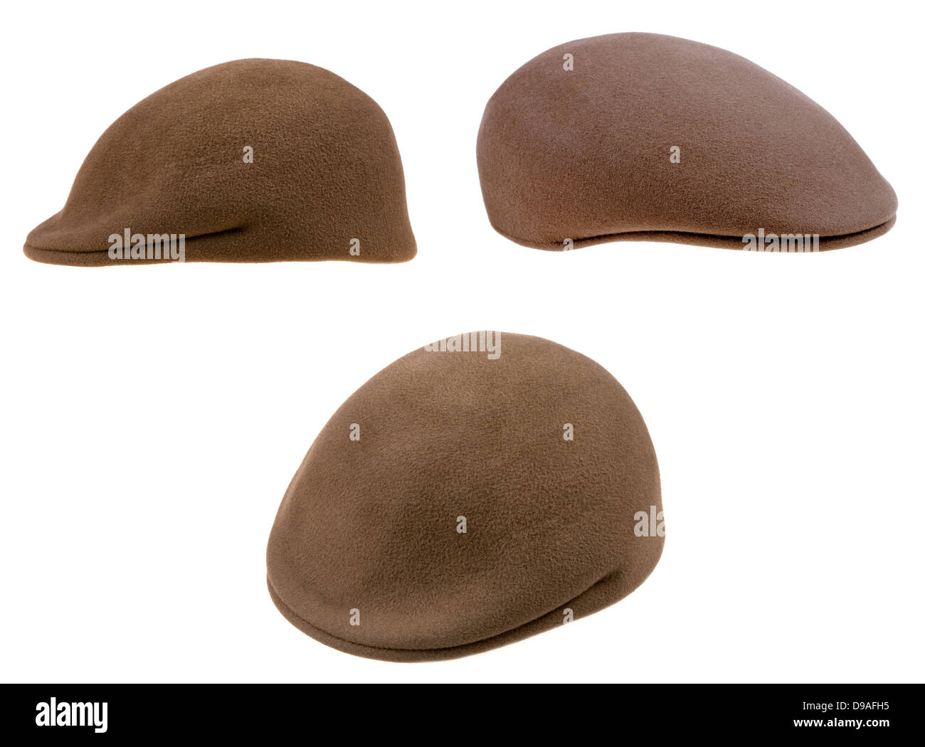 Feutre vert chapeau homme isolé sur fond blanc Banque D'Images