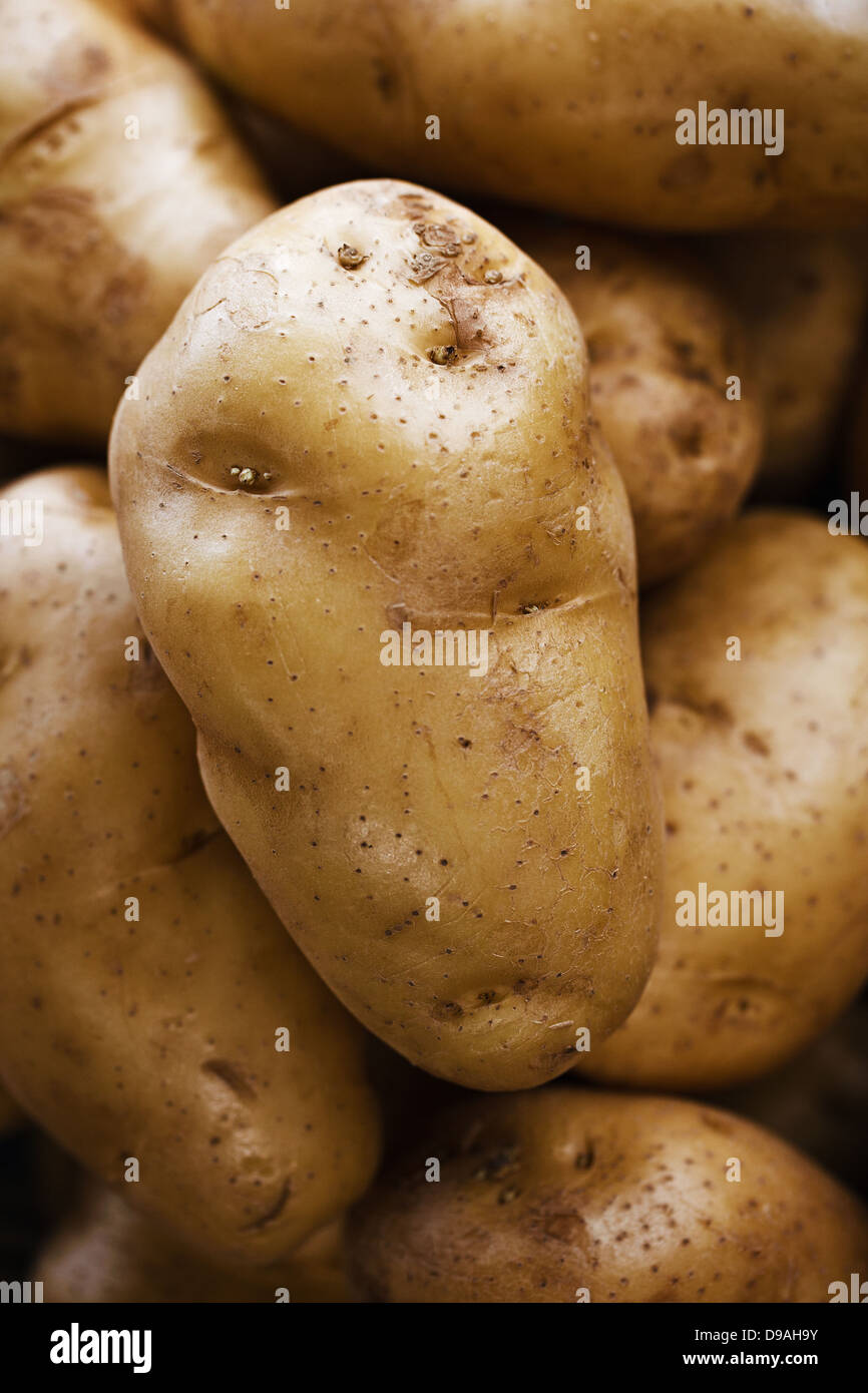 Grosses pommes de terre à l'open market close up Banque D'Images