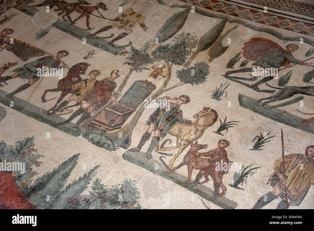 Villa Romana del Casale mosaïques de Piazza Armerina Province Enna Sicile Italie IMosaike Villa Romana del Casale, Piazza Armerina Prov Banque D'Images
