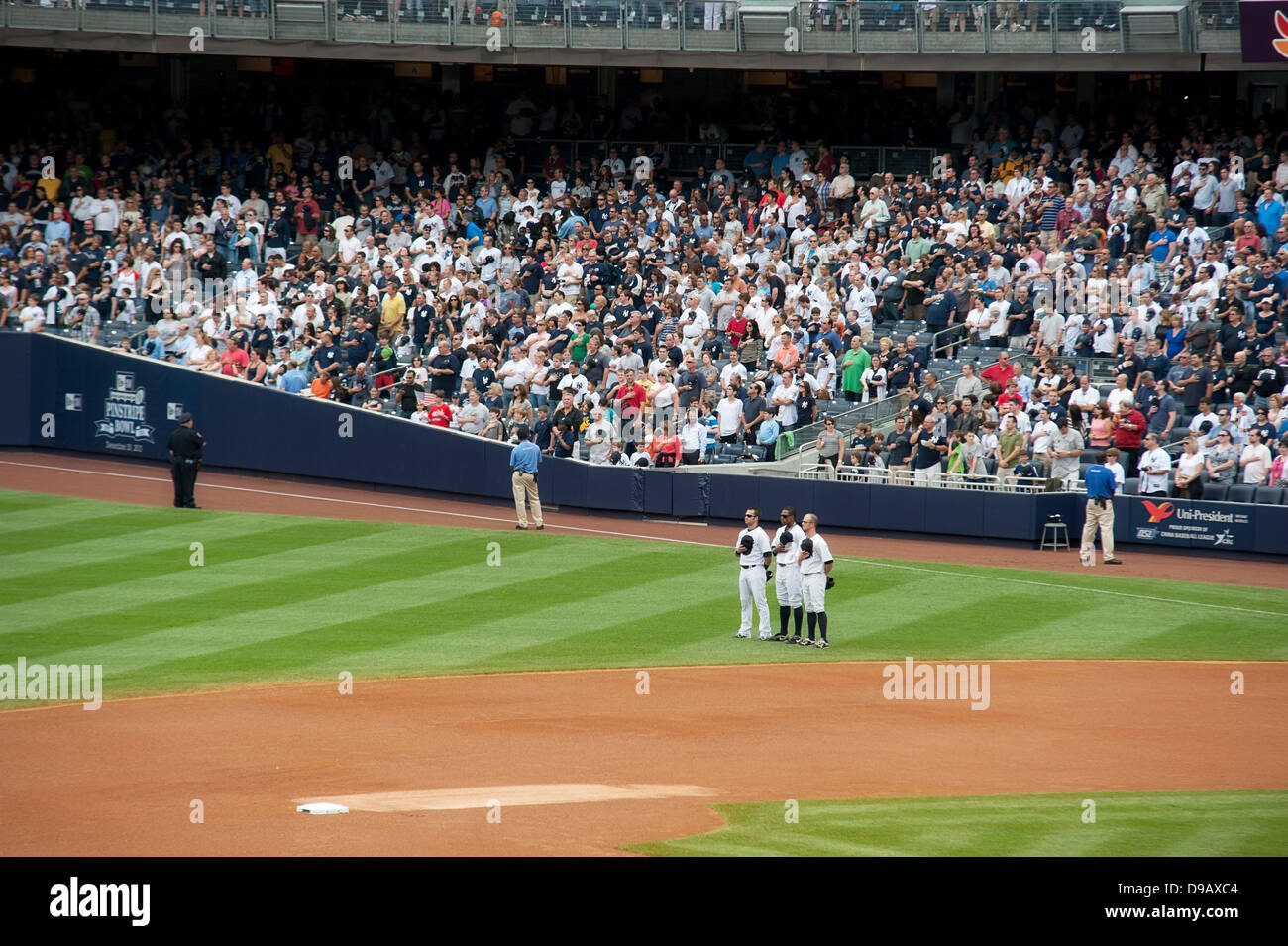 Les Yankees de New York à jouer sur leur terre d'accueil. Banque D'Images