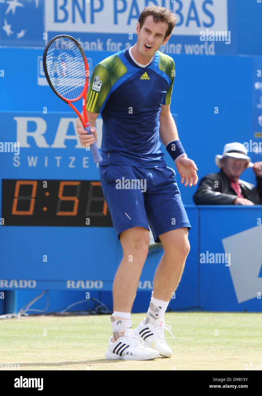 Londres, Royaume-Uni. 16 Juin, 2013. Andy Murray lors de la finale de l'Aegon Championships le Queen's Club à West Kensington. Banque D'Images