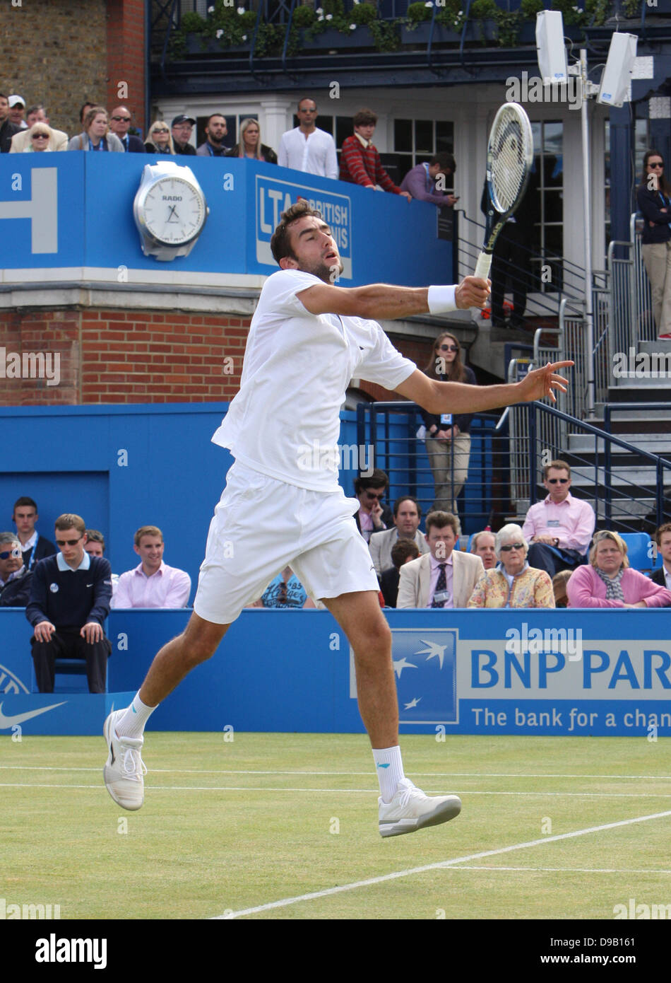 Londres, Royaume-Uni. 16 Juin, 2013. Marin Cilic au cours de la finale de l'Aegon Championships le Queen's Club à West Kensington. Banque D'Images