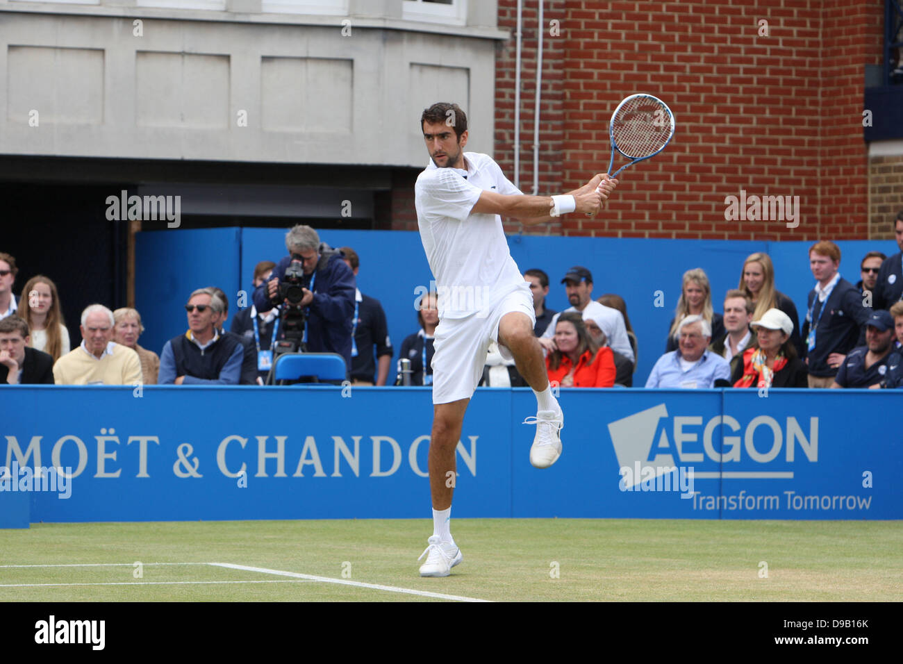 Londres, Royaume-Uni. 16 Juin, 2013. Marin Cilic au cours de la finale de l'Aegon Championships le Queen's Club à West Kensington. Banque D'Images