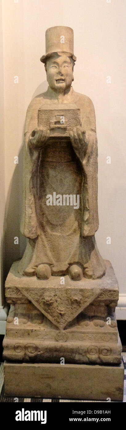 Statue d'un envoyé spécial de l'étranger d'une tombe de la dynastie Ming (1400-1600). Banque D'Images
