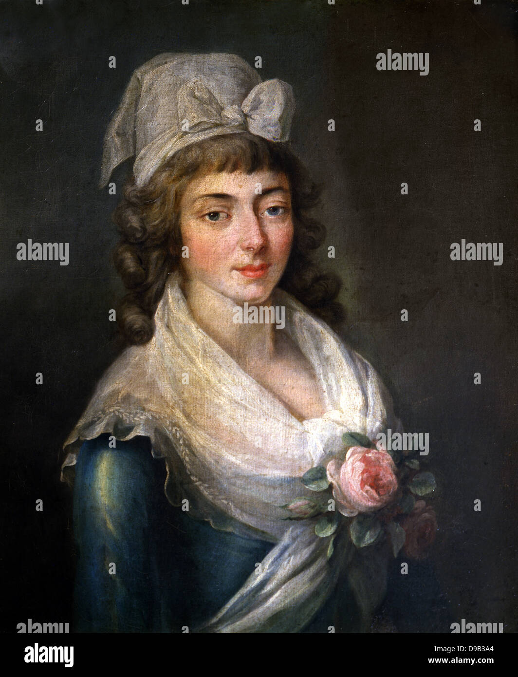 École française Portrait de Madame Roland avec le Girondin bonnet XVIII ème siècle Versailles Banque D'Images