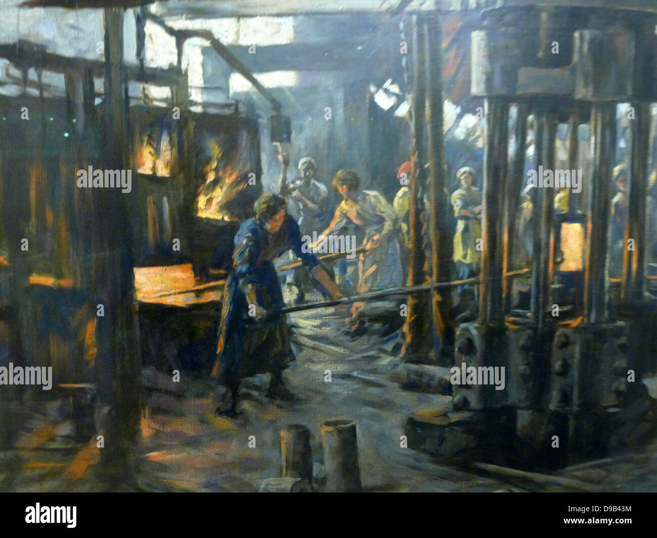 Les filles de munitions (détail) par Stanhope Forbes, huile sur toile, 1918. Le tableau représente les travailleurs d'une femme steel works. La 1ère guerre mondiale a fait des exigences sans précédent sur l'industrie et le Kilnhurst œuvres ont été convertis à la fabrication d'obus. Banque D'Images