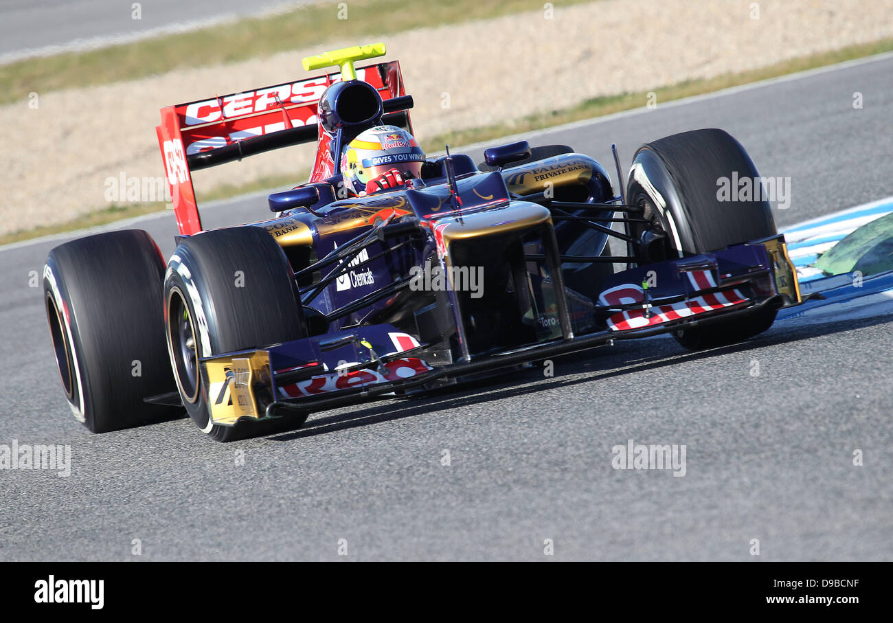 Jean-Eric Vergne (essais d'hiver Formule 1 sur le circuit de Jerez, Jerez de la Frontera, Espagne - 09.02.12 *** Banque D'Images