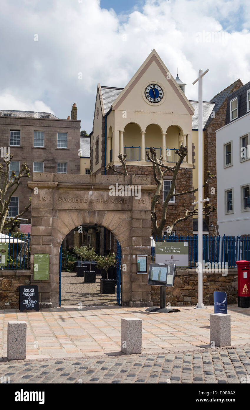 Musée de Jersey, Galerie d'Art, Chambre de commerce, Brasserie St Helier, Channel Islands Banque D'Images
