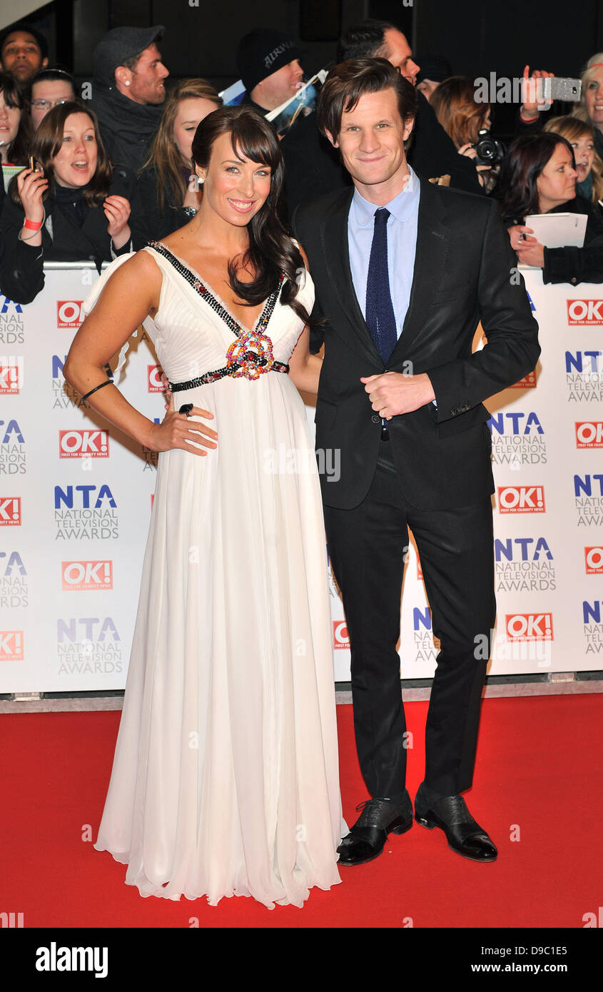 Matt Smith et Laura Jayne Smith Television Awards national tenu à l'O2 Arena - Arrivées. Londres, Angleterre - 25.01.12 Banque D'Images