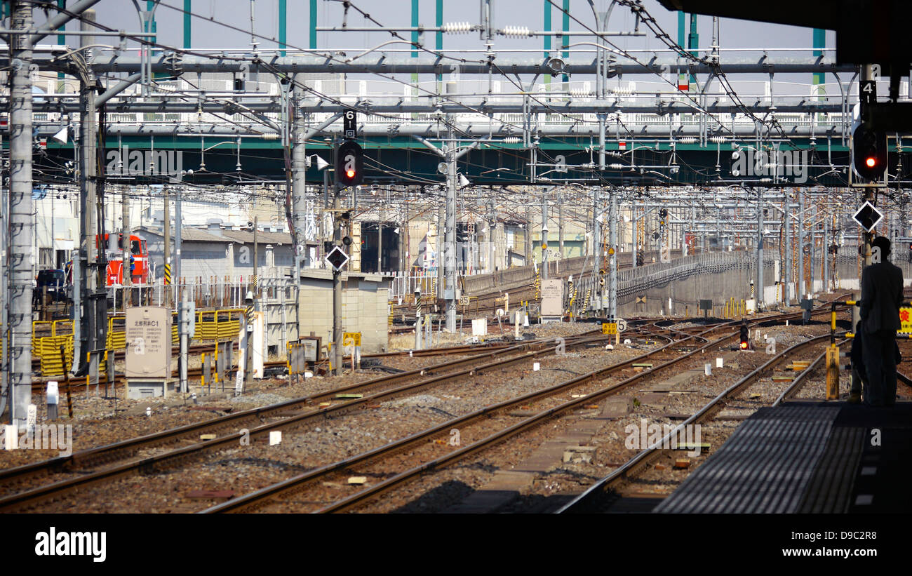 Les lignes de passage local de la gare JR Omiya, Préfecture de Saitama Banque D'Images