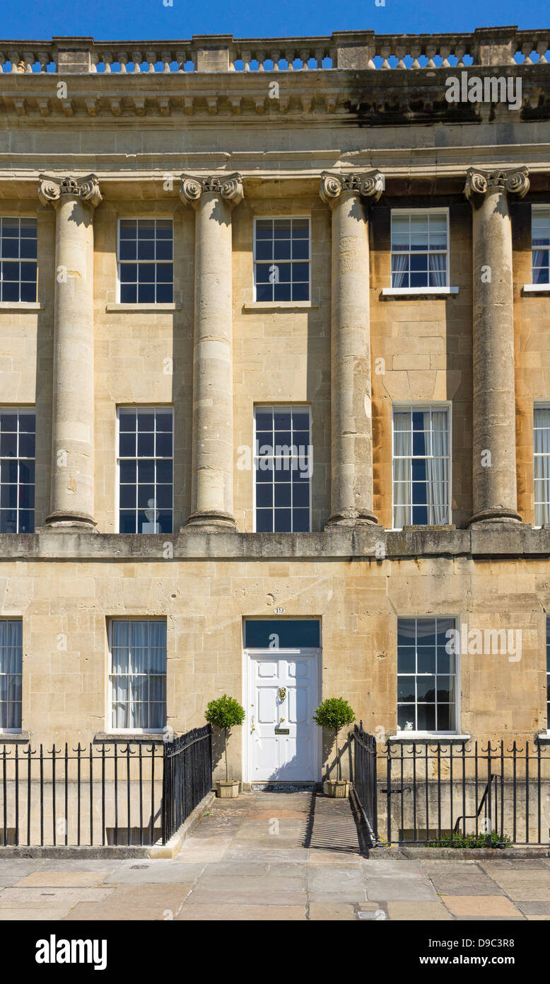 Maison géorgienne dans le Royal Crescent, Bath, Somerset, England, UK Banque D'Images