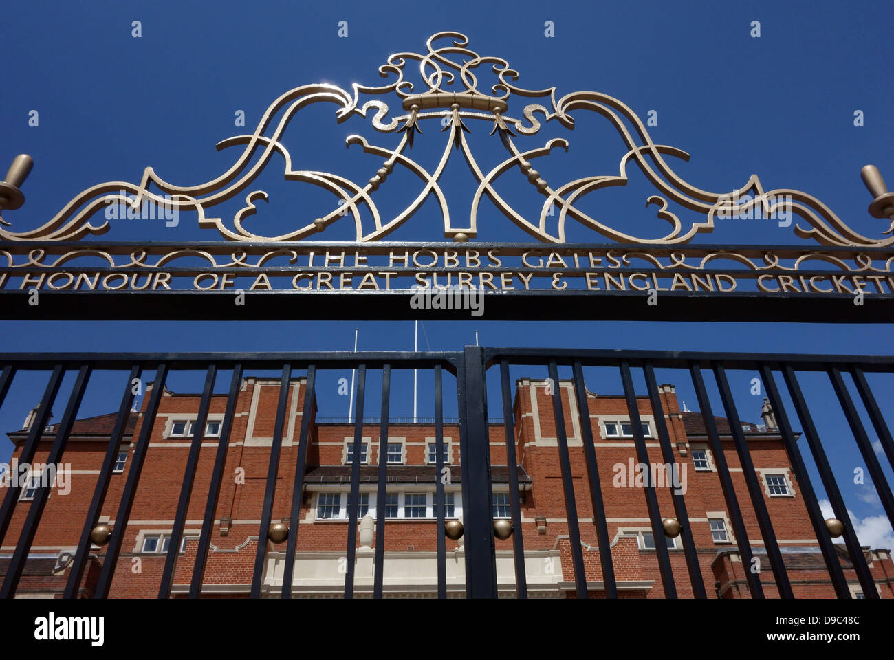 L'arrière du stand pavillon et nouveau Hobbs Gates à Oval Cricket Ground, London Banque D'Images