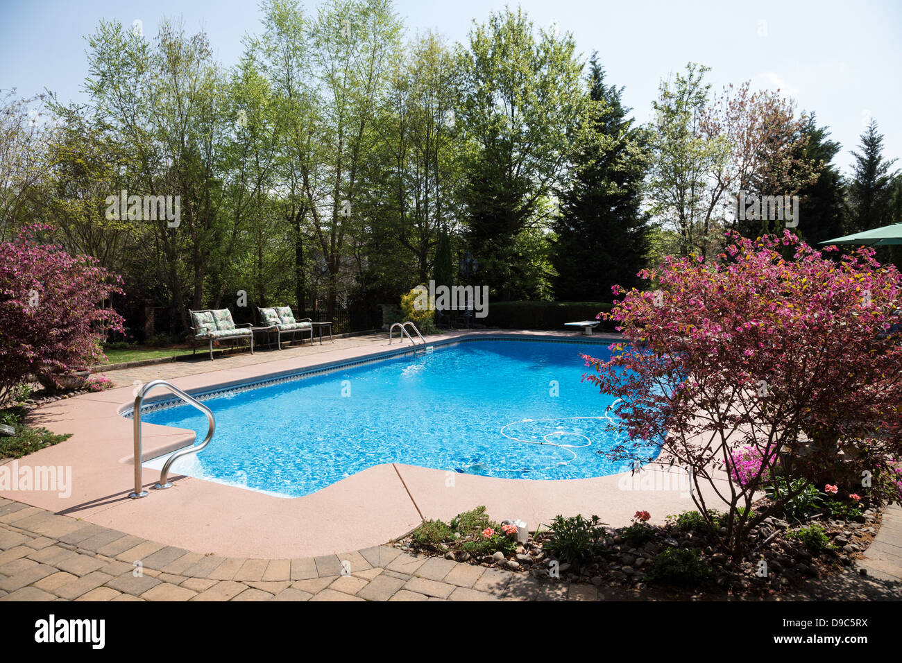 Maison de luxe avec piscine, USA Banque D'Images