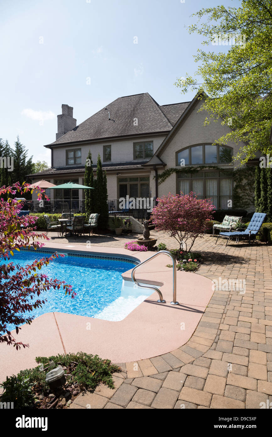 Maison de luxe avec piscine, USA Banque D'Images