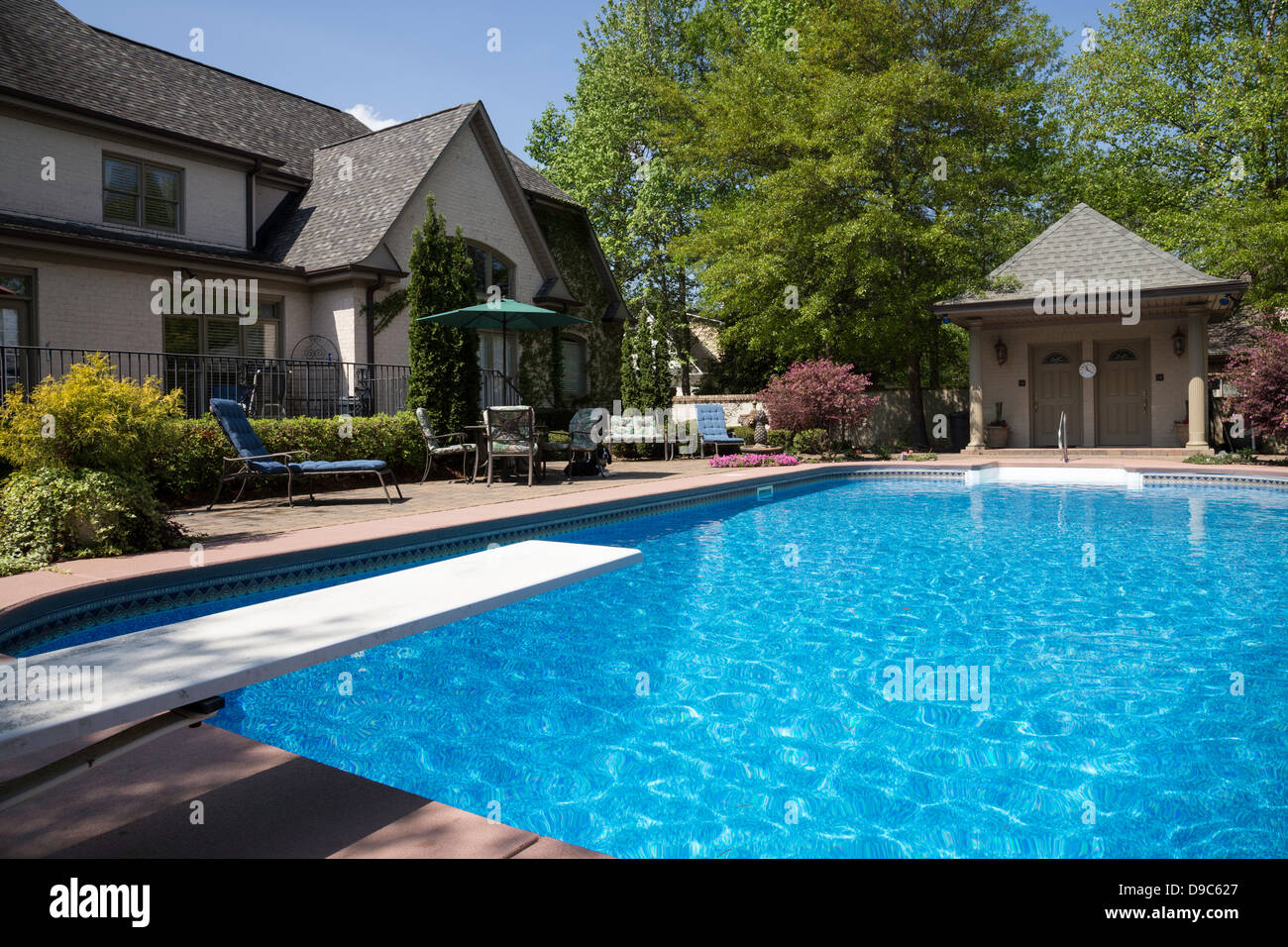 Maison de luxe avec piscine, USA Banque D'Images
