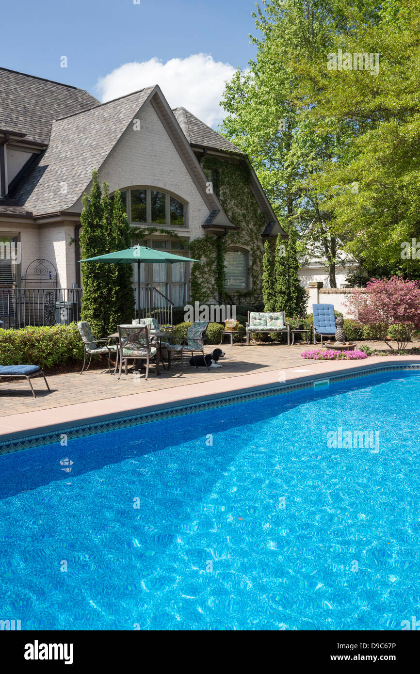 Maison de luxe avec piscine, USA Banque D'Images
