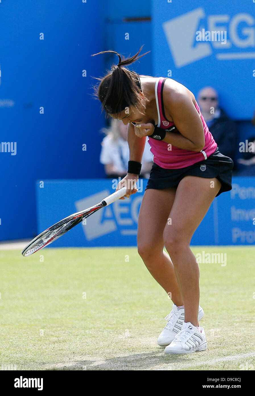 Eastbourne, Royaume-Uni. 17 Juin, 2013. Heather Watson fait un début impressionnant à l'Aegon International avec la victoire sur le numéro 27 mondial Varvara Lepchenko (USA) par un score de 6-3 6-4. Credit : Action Plus Sport/Alamy Live News Banque D'Images