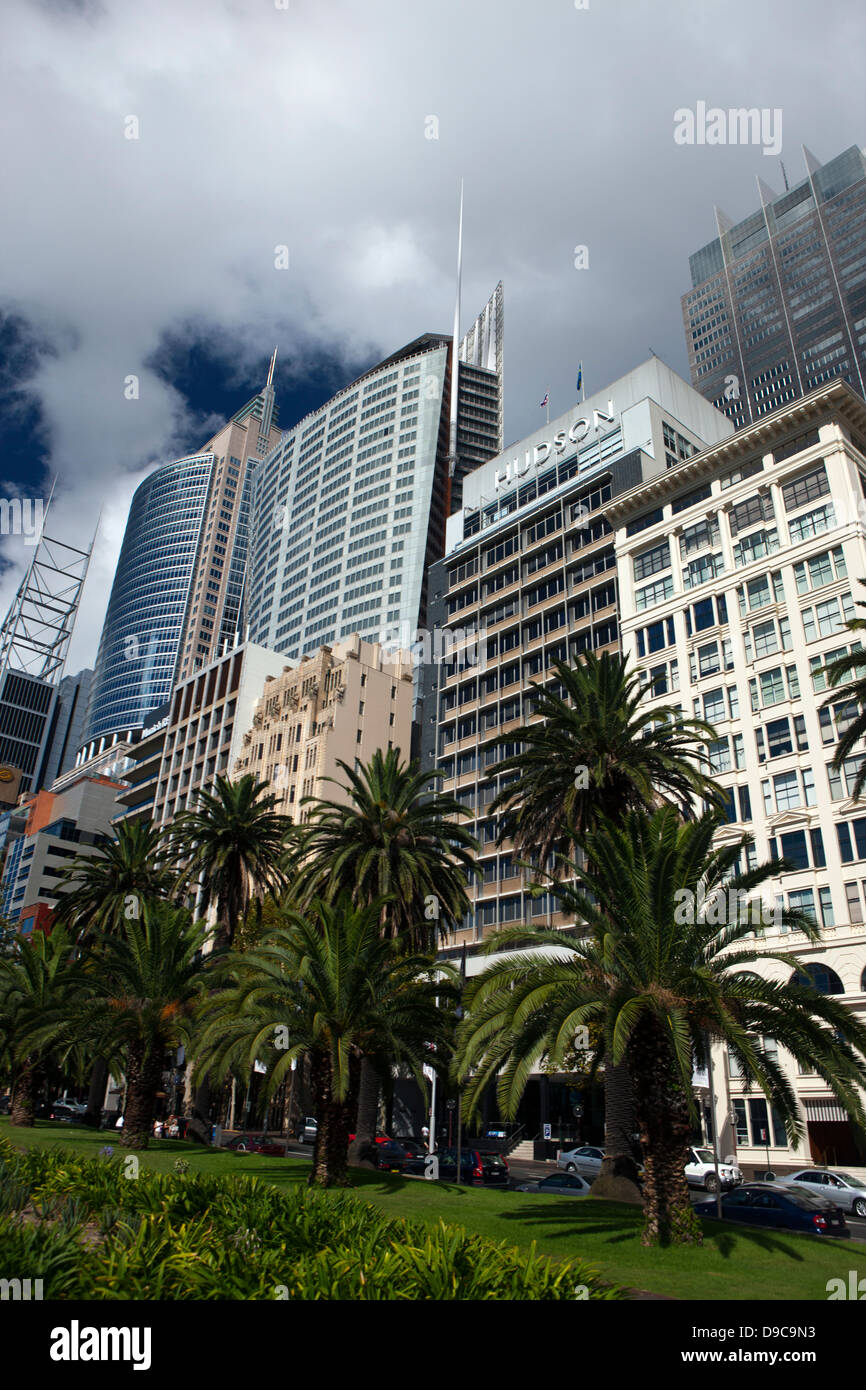 Vue générale des édifices du Royal Botanic Gardens, Sydney, Australie Banque D'Images