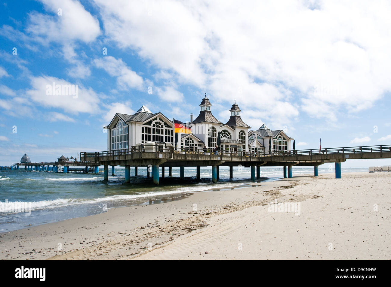 Pont de la mer, de la jetée de Sellin,Ruegen à Sellin, Allemagne Banque D'Images