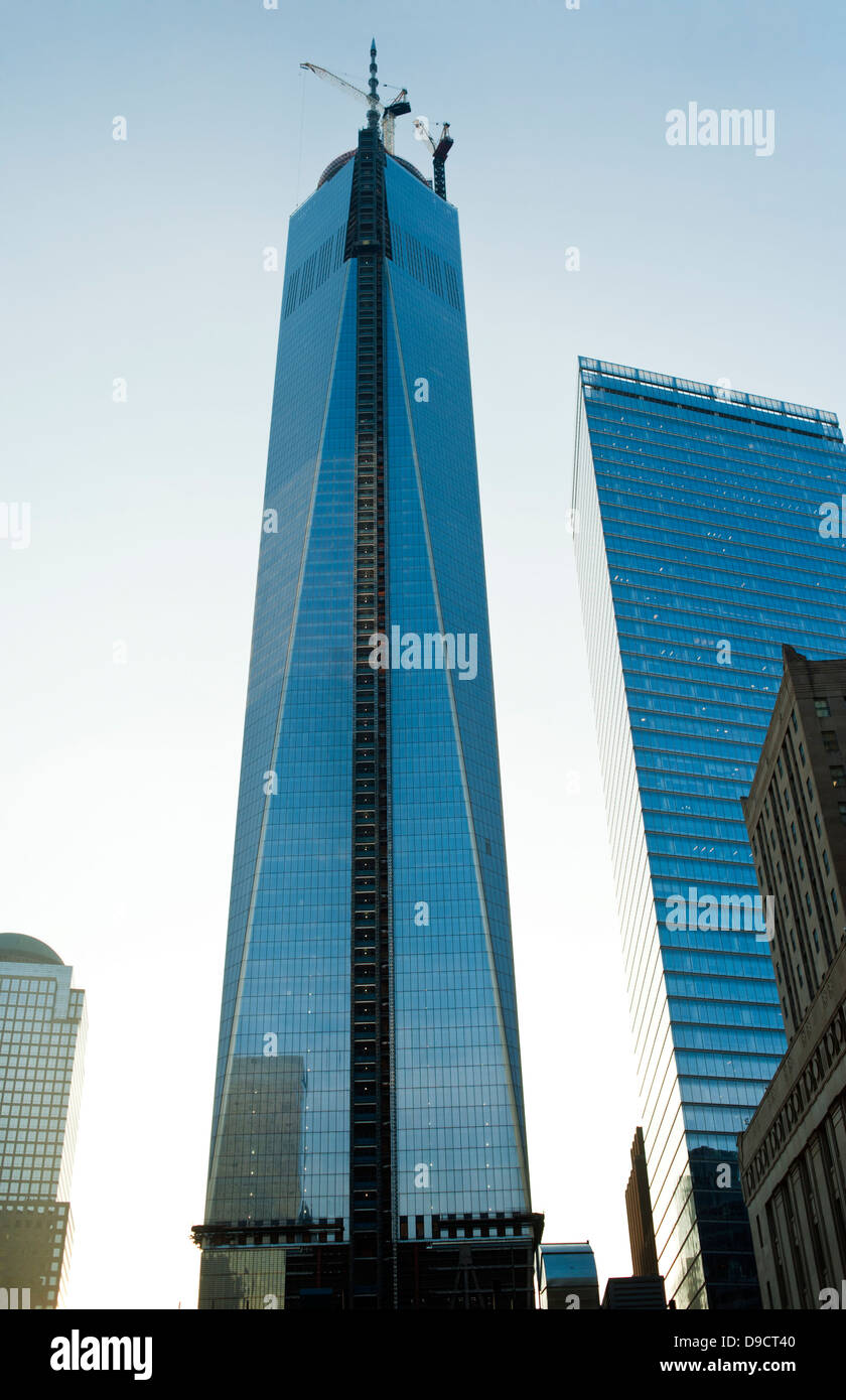 Mettre la touche finale au nouveau World Trade Centre Le centre-ville de New York City Banque D'Images