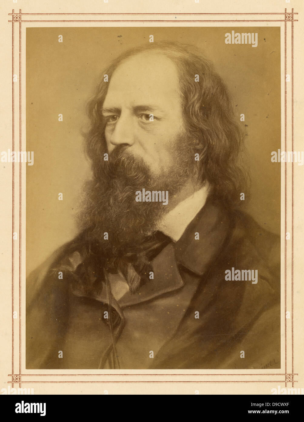 Alfred, lord Tennyson (1809-1892) poète anglais de l'ère victorienne. Il a été nommé poète lauréat en 1850 et reste l'un des plus grand poètes de langue anglaise. Banque D'Images
