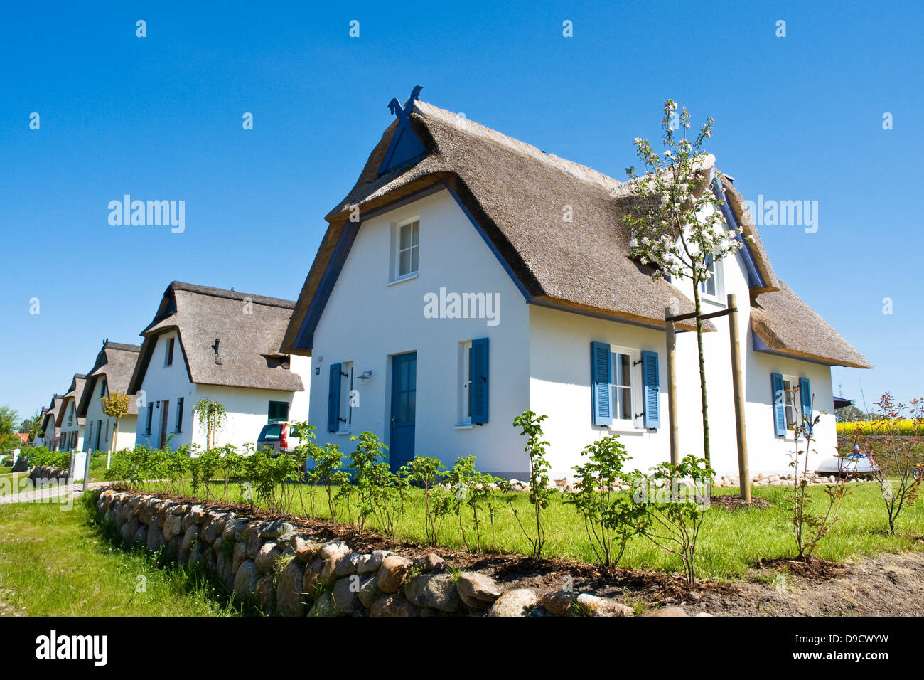 Chalets d'été sur l'île Poel Banque D'Images