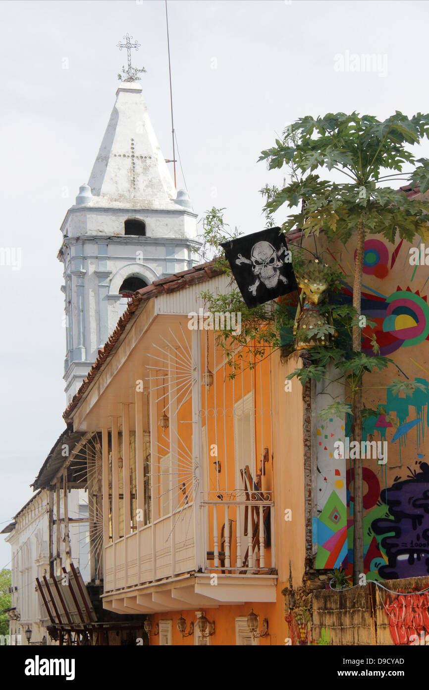 Vieille Ville ou vieux quartiers de Panama City, au Panama. Banque D'Images