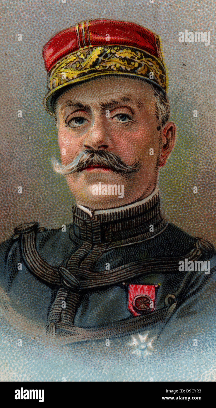 Le maréchal Ferdinand Foch (1851-1919) soldat français et théoricien militaire. Maréchal de France. Dans la première guerre mondiale, il est devenu généralissime des forces alliées en mars 1918. Chromolithographie. Banque D'Images