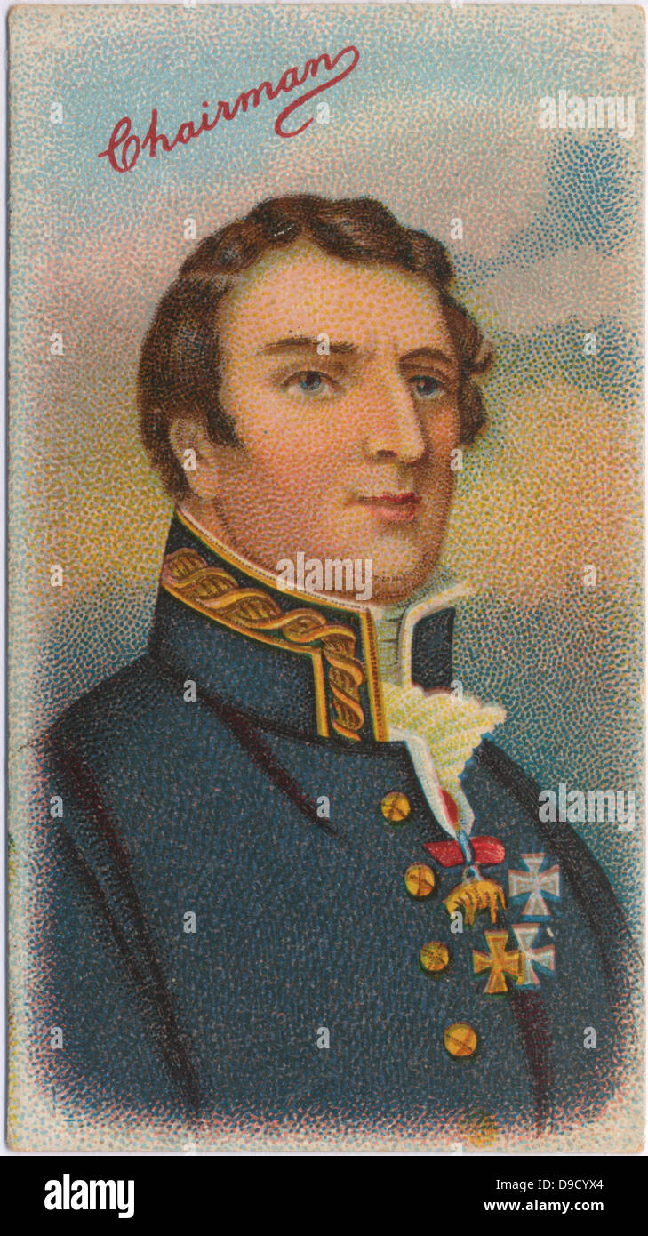 Le Maréchal Arthur Wellesley, 1er duc de Wellington (1769-1852) soldat britannique anglo-irlandais et plus. Défait Napoléon Ier à la bataille de Waterloo 1815. Premier ministre 1828. Chromolithographie. Banque D'Images