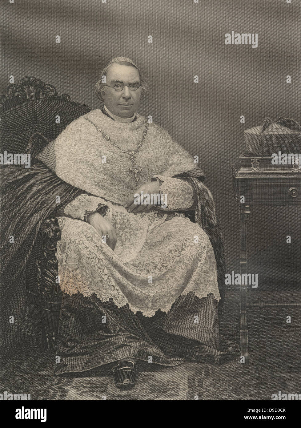 Nicholas Patrick Stephen Wiseman (1802-1865) 1850 archevêque de Westminster. Premier Cardinal résidant en Angleterre depuis la réforme. Dans le développement de l'influent mouvement d'Oxford. Banque D'Images