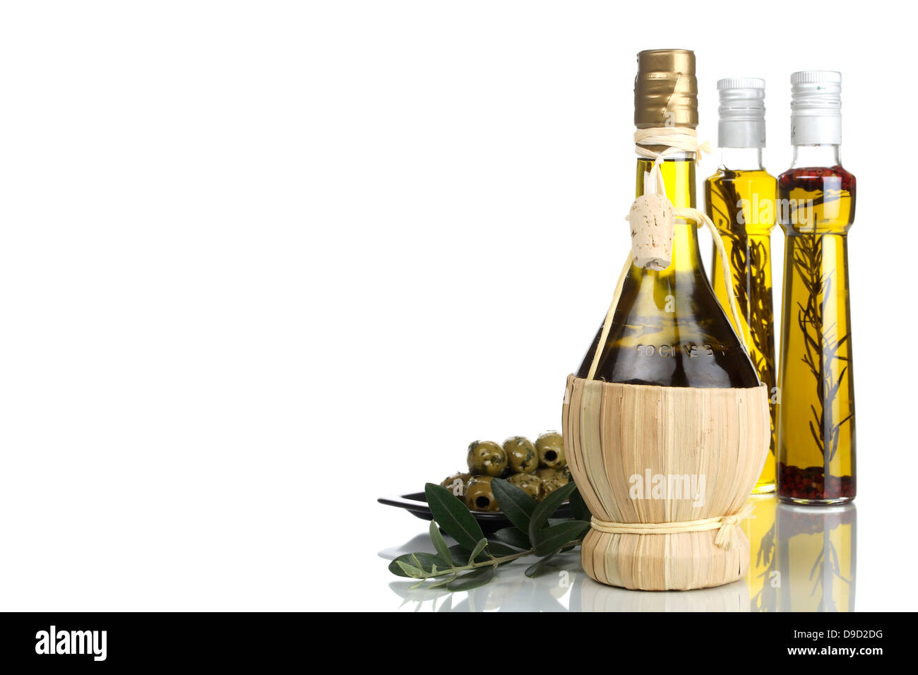 Bouteilles d'huile d'olive Banque D'Images