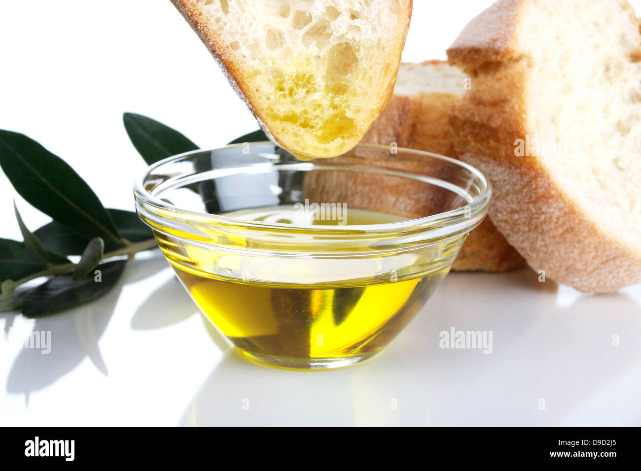 L'huile d'olive avec du pain Banque D'Images