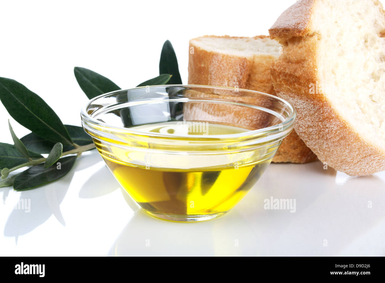 L'huile d'olive avec du pain Banque D'Images