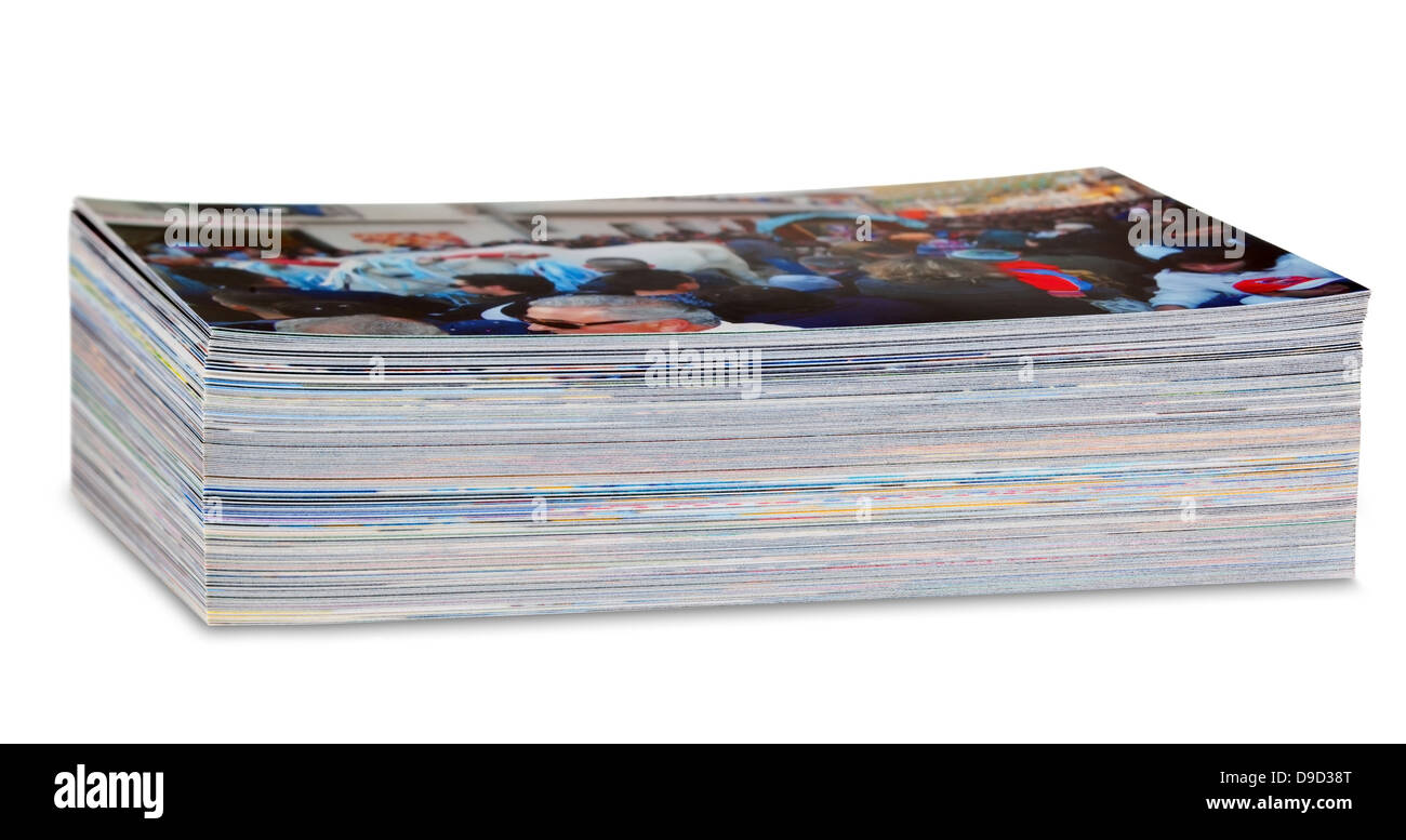 Pile de photos imprimées sur du papier photo Banque D'Images