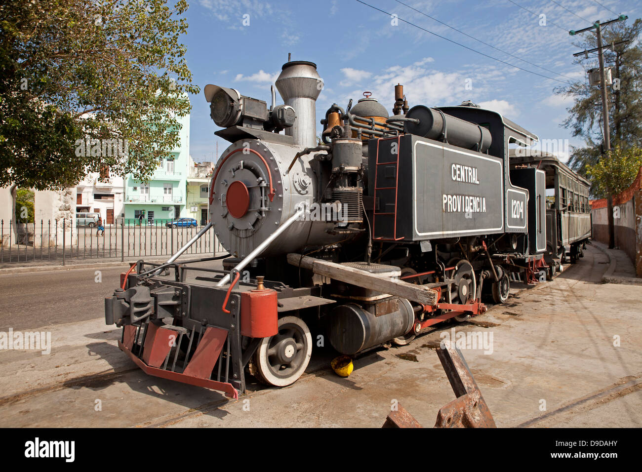 Vieille locomotive à La Havane, Cuba, Caraïbes Banque D'Images