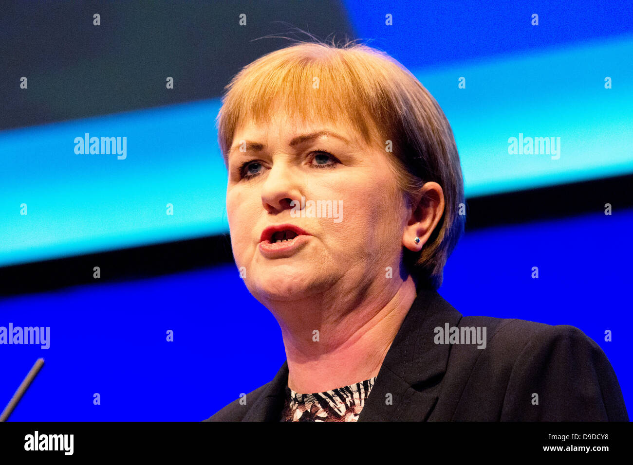 Leader travailliste écossais johann Lamont s'exprimant lors de la conférence annuelle du parti. Banque D'Images