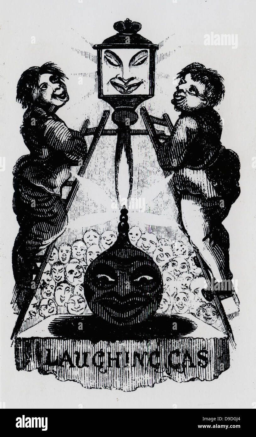 Gaz Hilarant (protoxyde d'azote). Caricature de 1836 par Thomas Hood. Banque D'Images