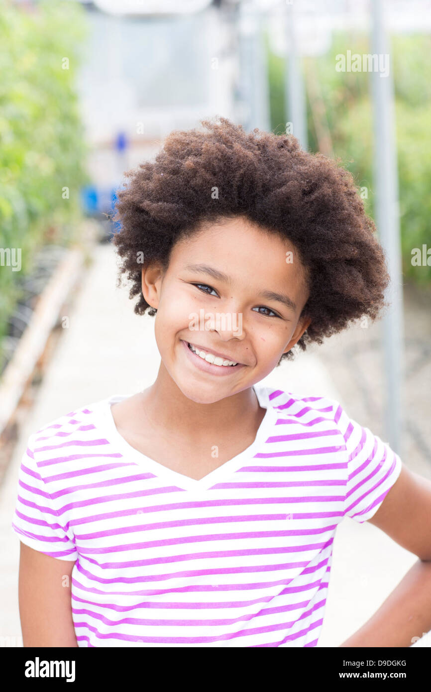 Portrait of Girl t shirt Banque D'Images