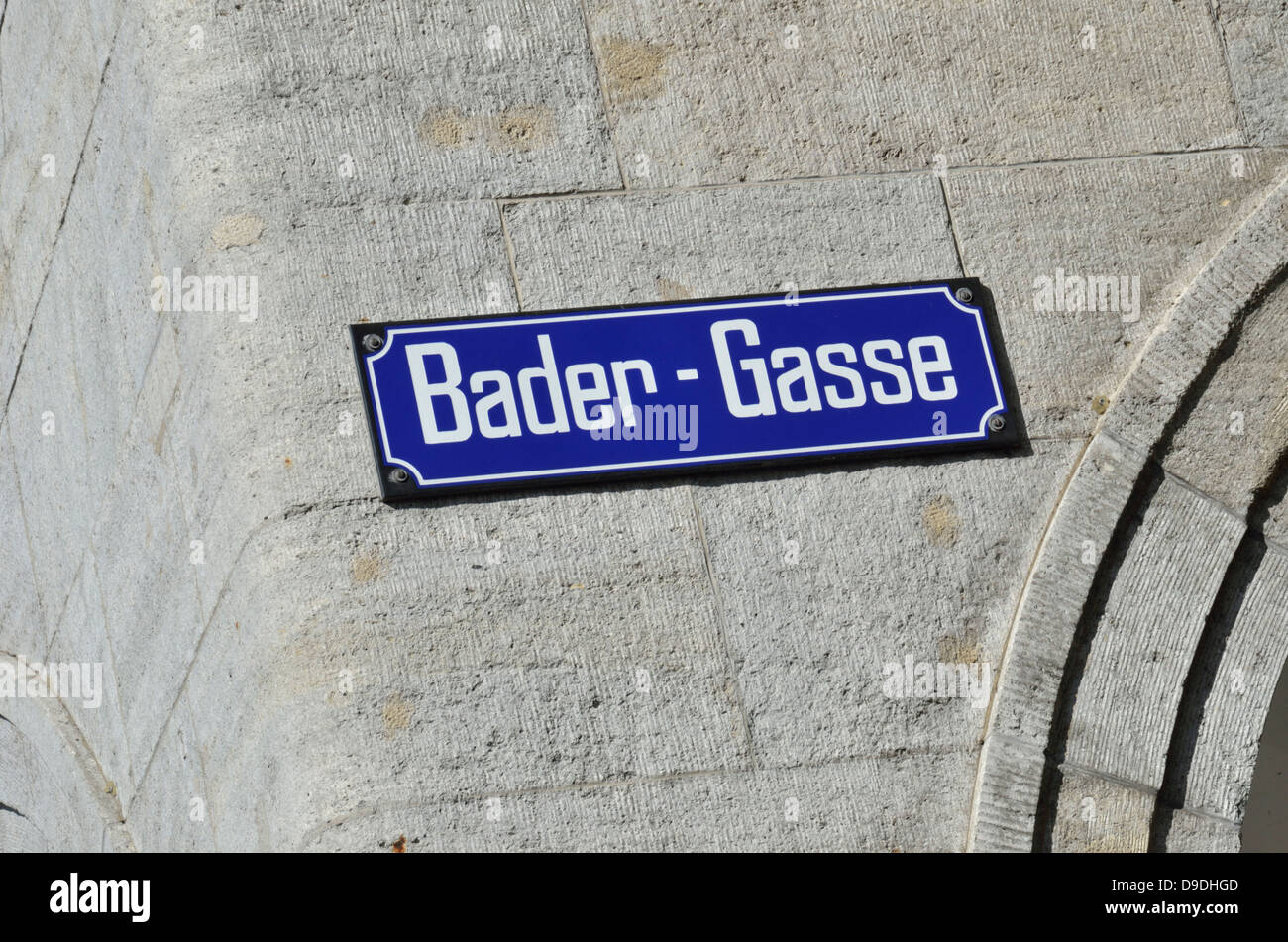 Bader-Gasse street sign, Zurich, Suisse. Banque D'Images