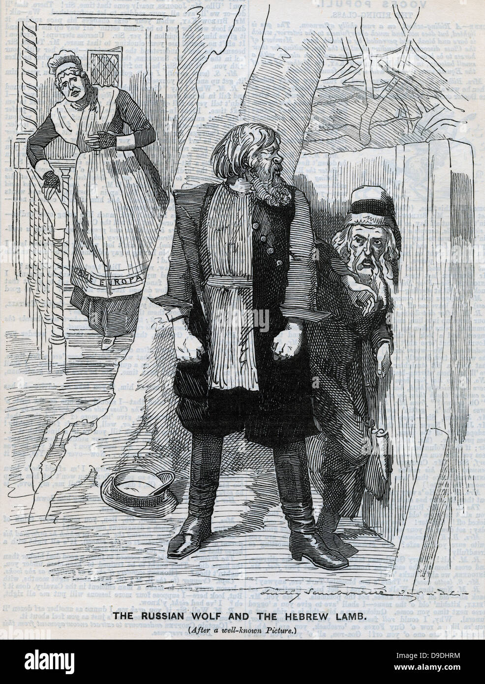 La persécution des Juifs en Russie. Caricature de ''punch'', Londres, 1890. Banque D'Images