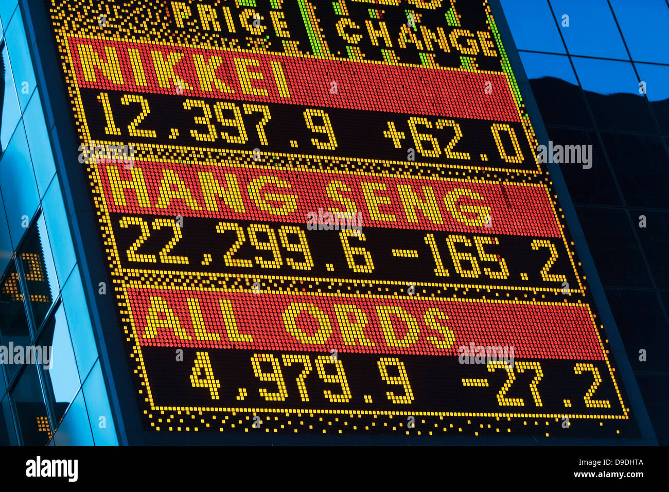 Les taux de change de l'Asie, l'affichage numérique Banque D'Images